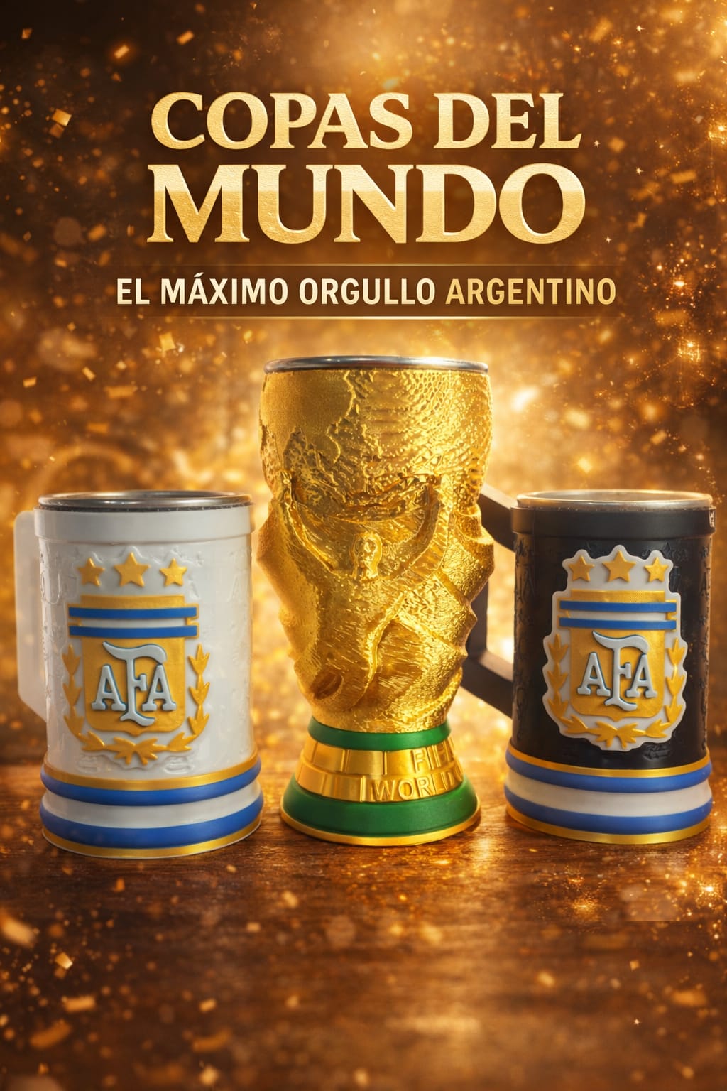 Jarra Copa del Mundo y Jarra AFA 3D Premium