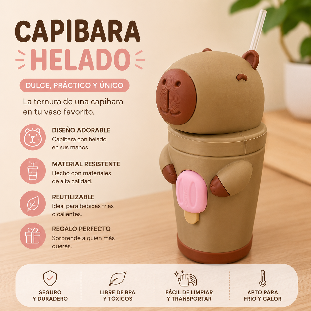 ART.02.VASO ANIMADOS CAPIBARA HELADO