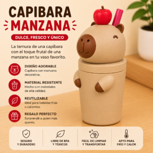 ART.08.VASO ANIMADOS CAPIBARA MANZANA