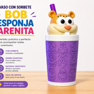 ART.14.VASO ANIMADO BOB ESPONJA ARENITA