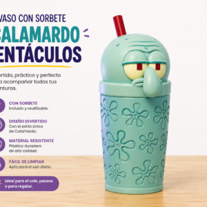 ART.15.VASO ANIMADO BOB ESPONJA CALAMARDO TENTACULOS
