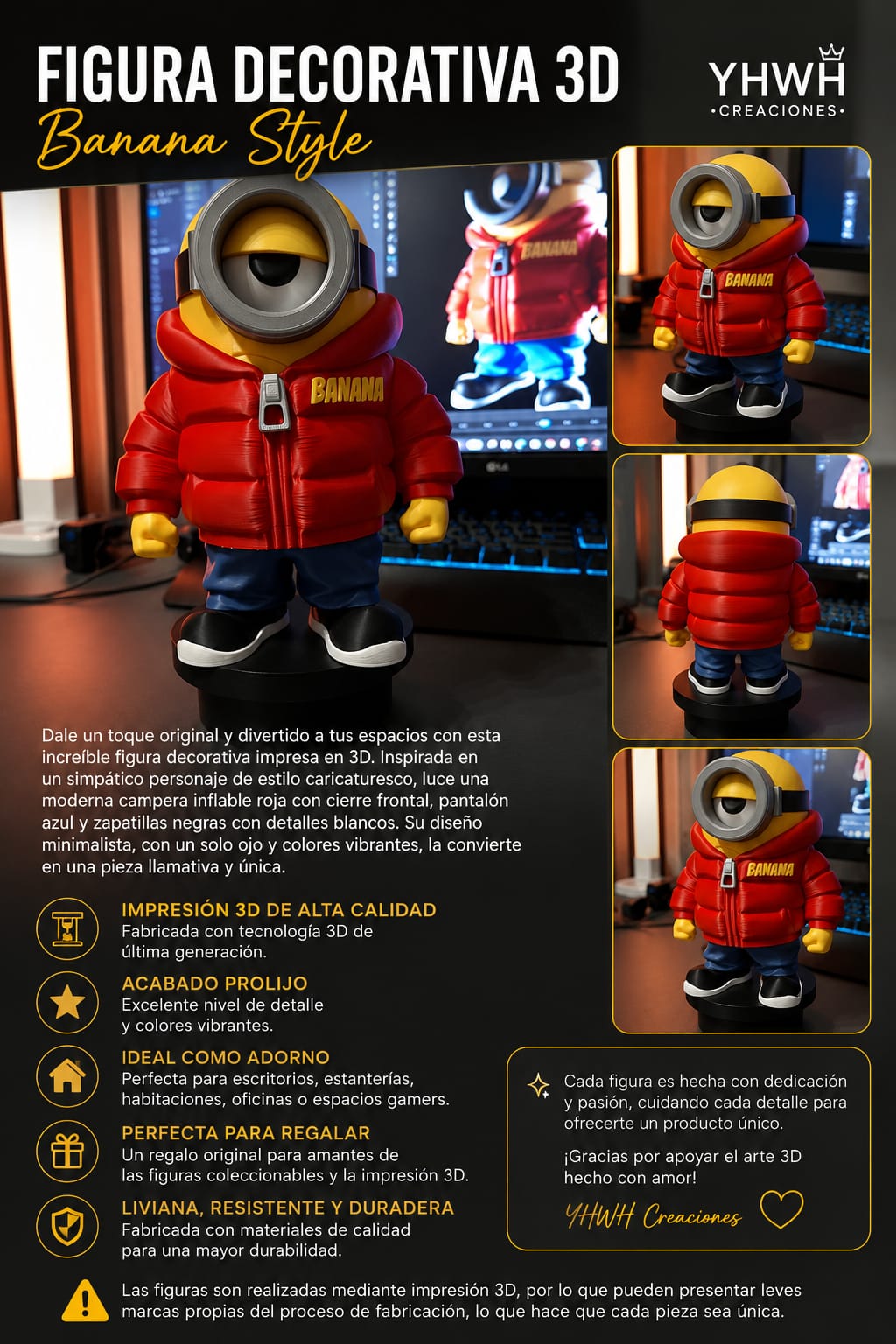 ART.04.PERSONAJE MINNIONS (21 CM)