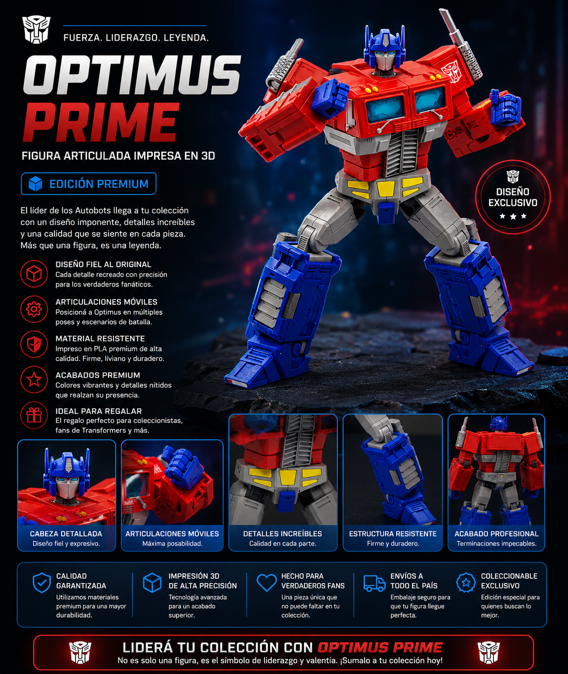 ART.06.PERSONAJE TRANSFORMERS OPTIMUS PRIME (30 CM)