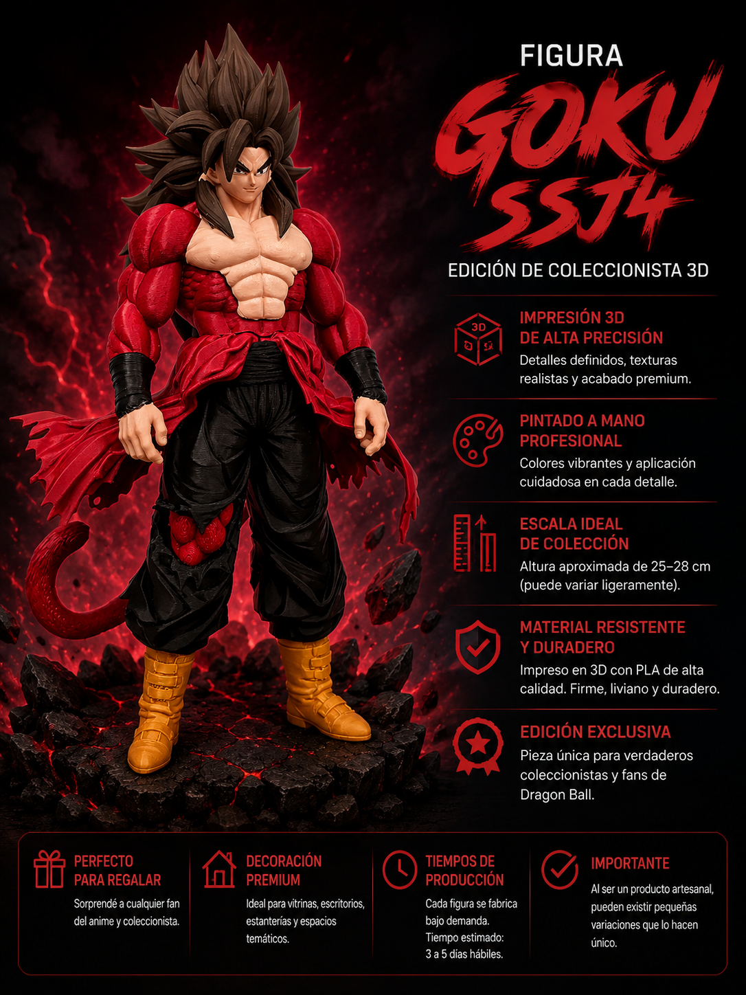 ART.09.PERSONAJES GOKU SSJ4 (24 CM)