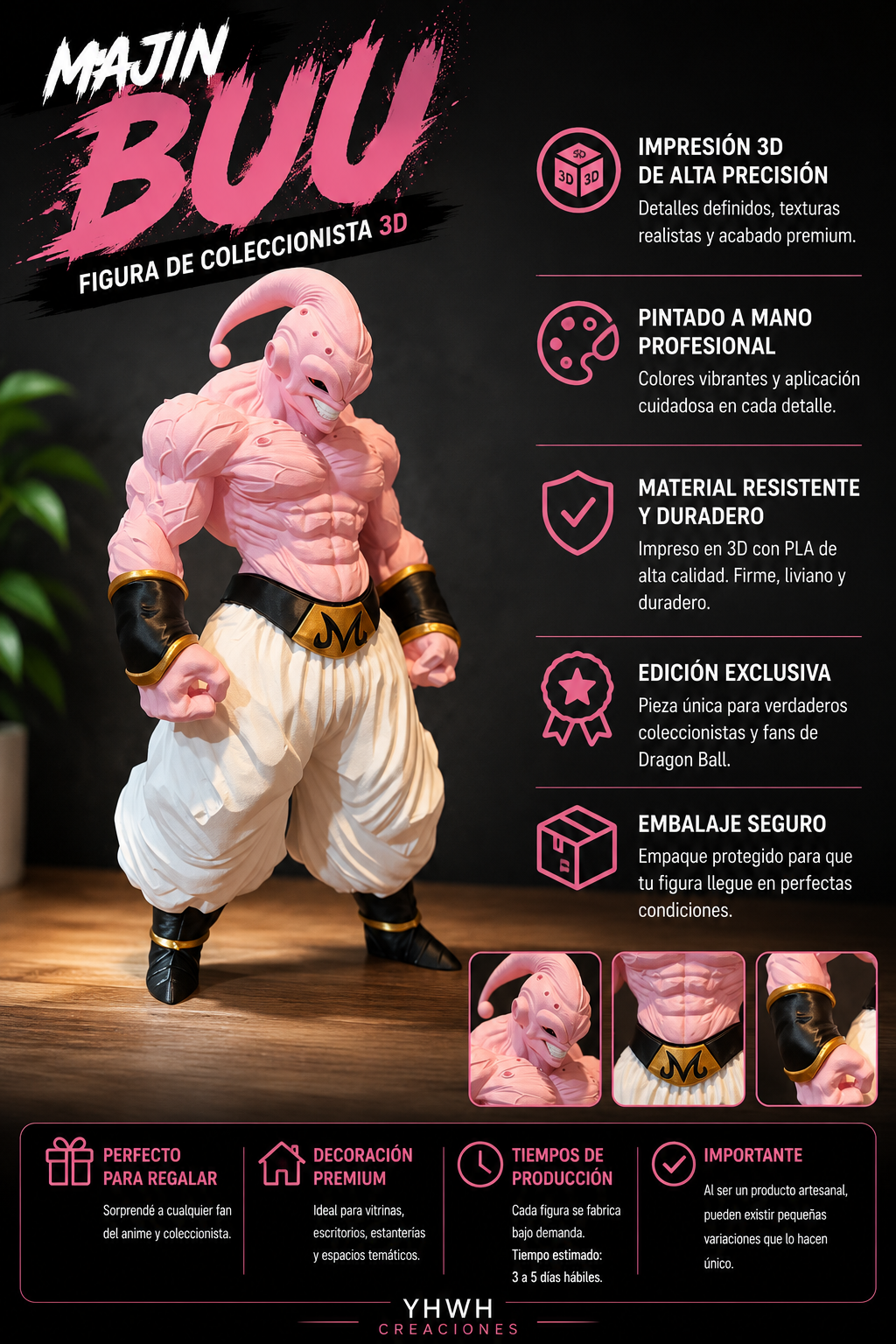 ART.14.PERSONAJE MAJIN BUU MUSCULOSO (25 CM)