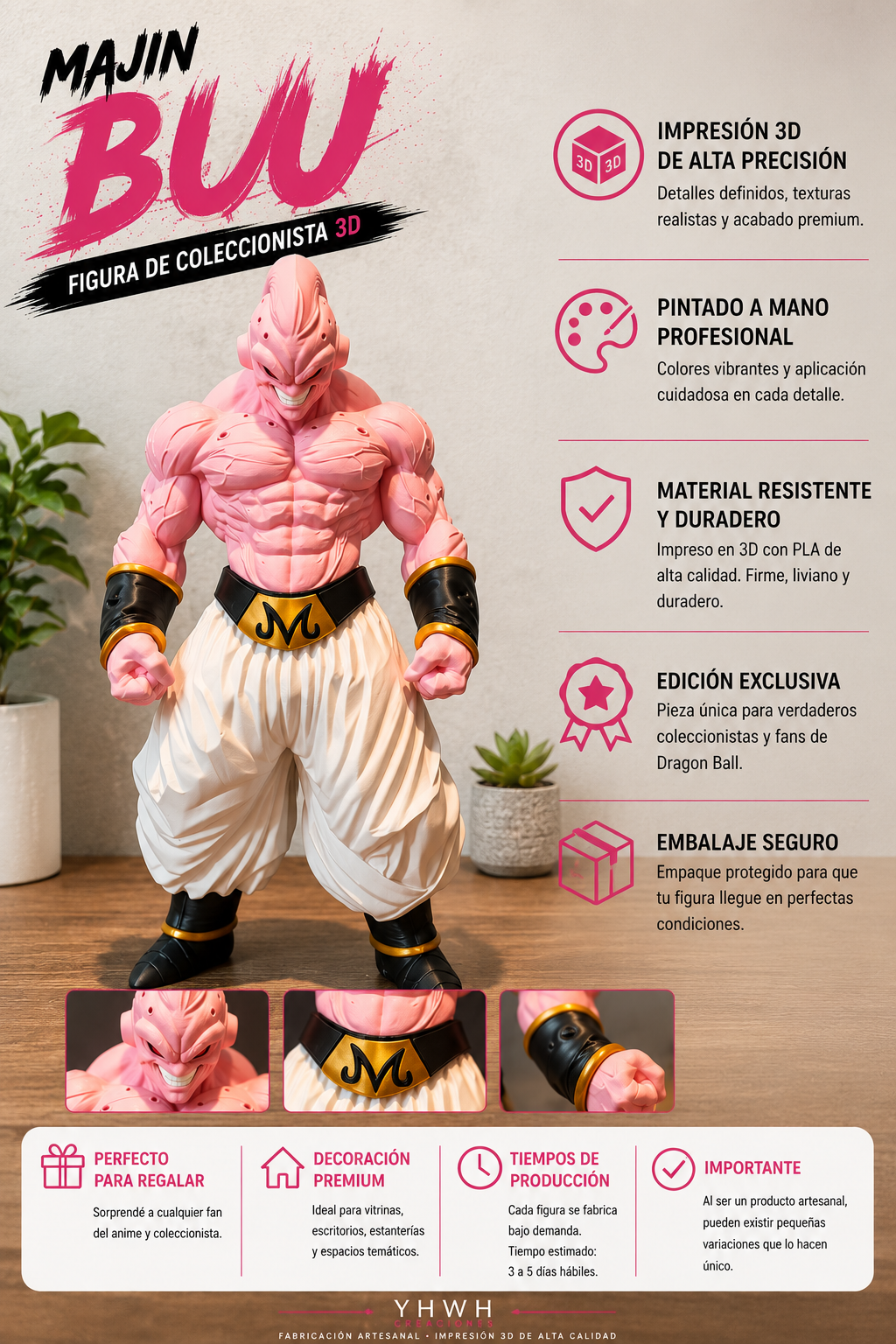 ART.15.PERSONAJE MAJIN BUU MUSCULOSO (48 CM)