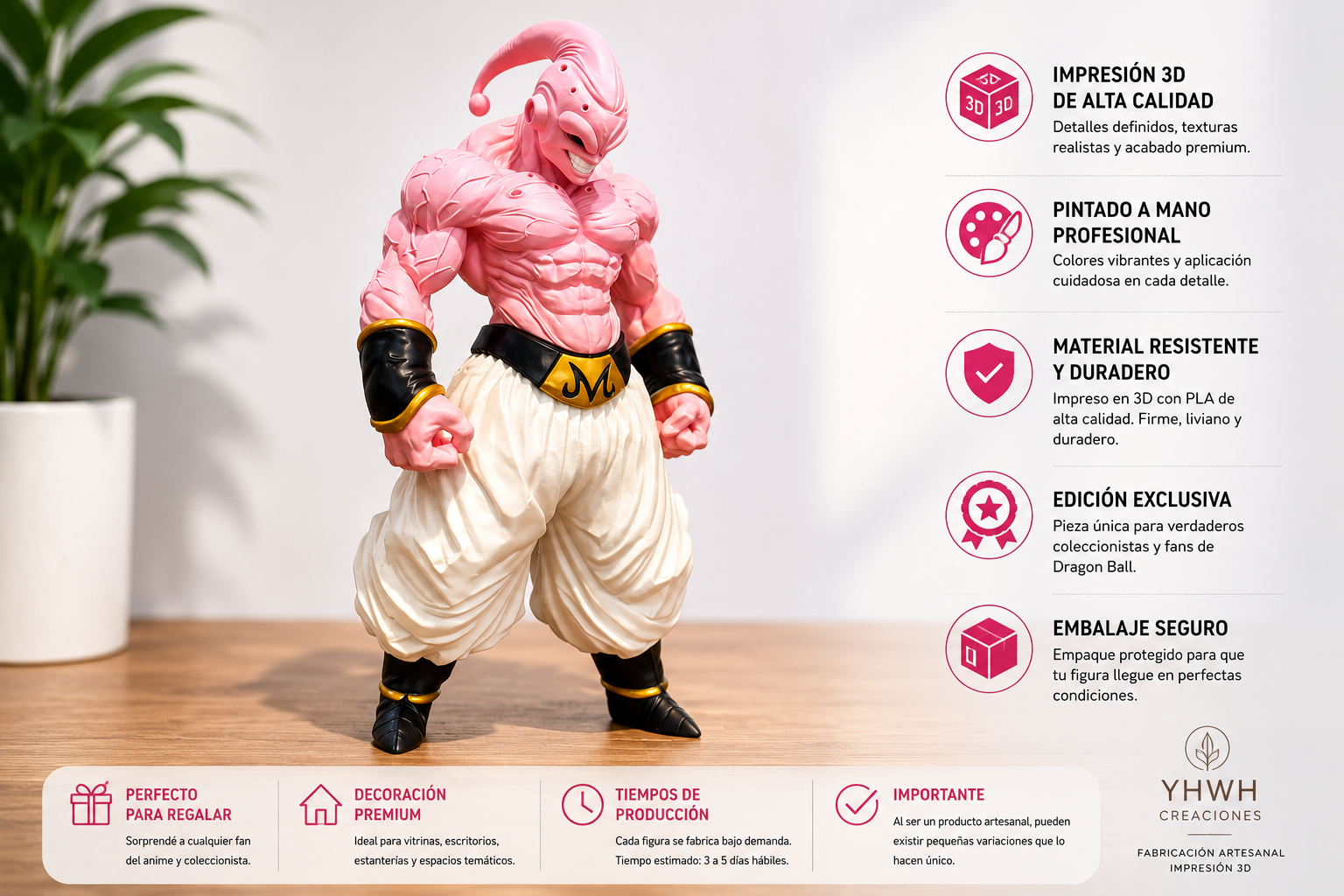 ART.16.PERSONAJE MAJIN BUU MUSCULOSO (62 CM)