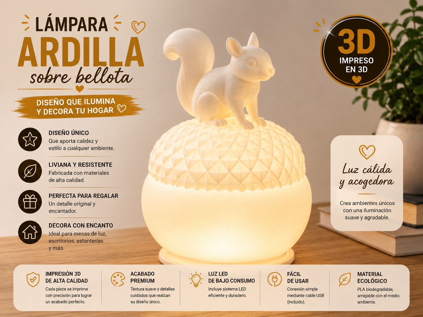 ART.14.LAMPARA ARDILLA (16 CM)