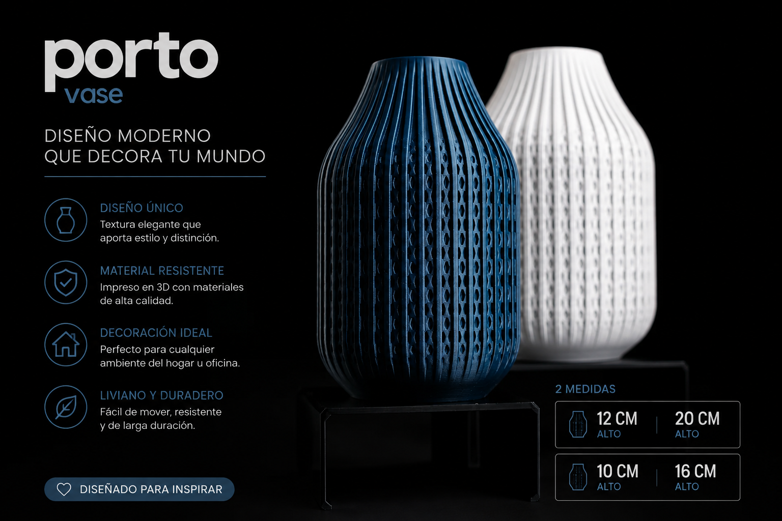 ART.22.DECORACION JARRON PORTO VASE (2 MEDIDAS)