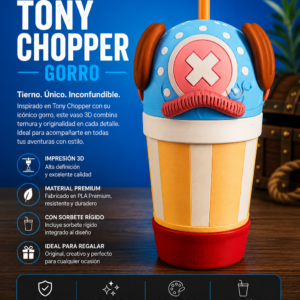 ART.23.VASO ANIMADO TONY CHOPPER GORRO ONE PIECE