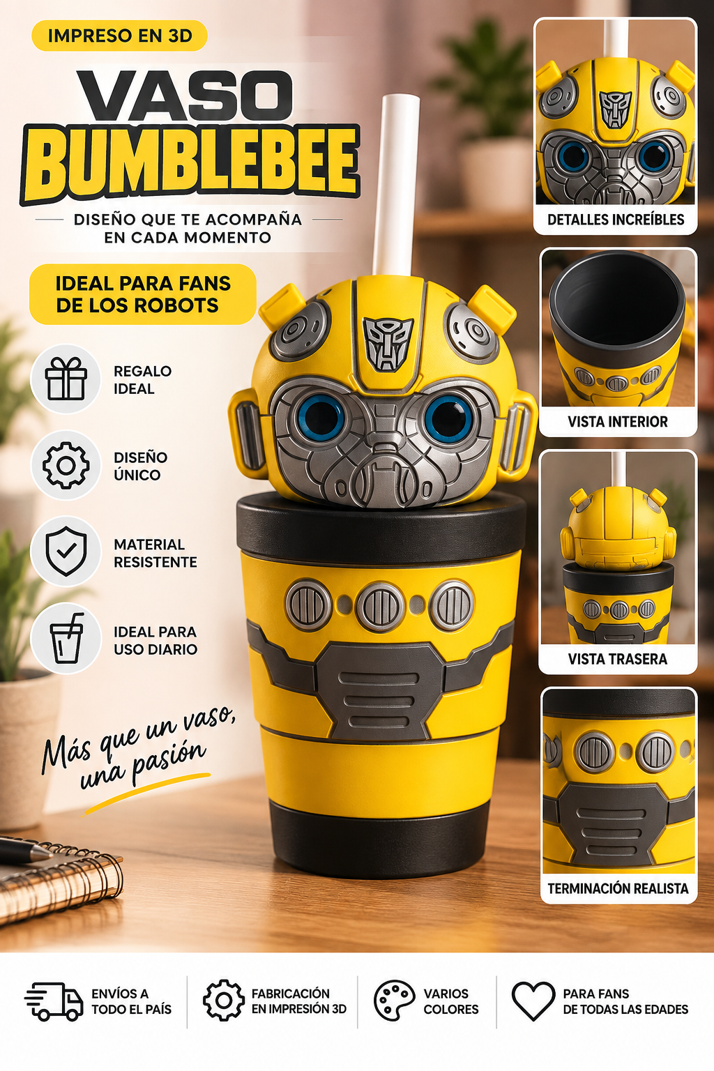 ART.27.VASOS ANIMADO BUMBLEBEE
