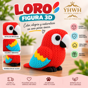 ART.21.TEJIDO ANIMAL LORO (5,7 cm alto)