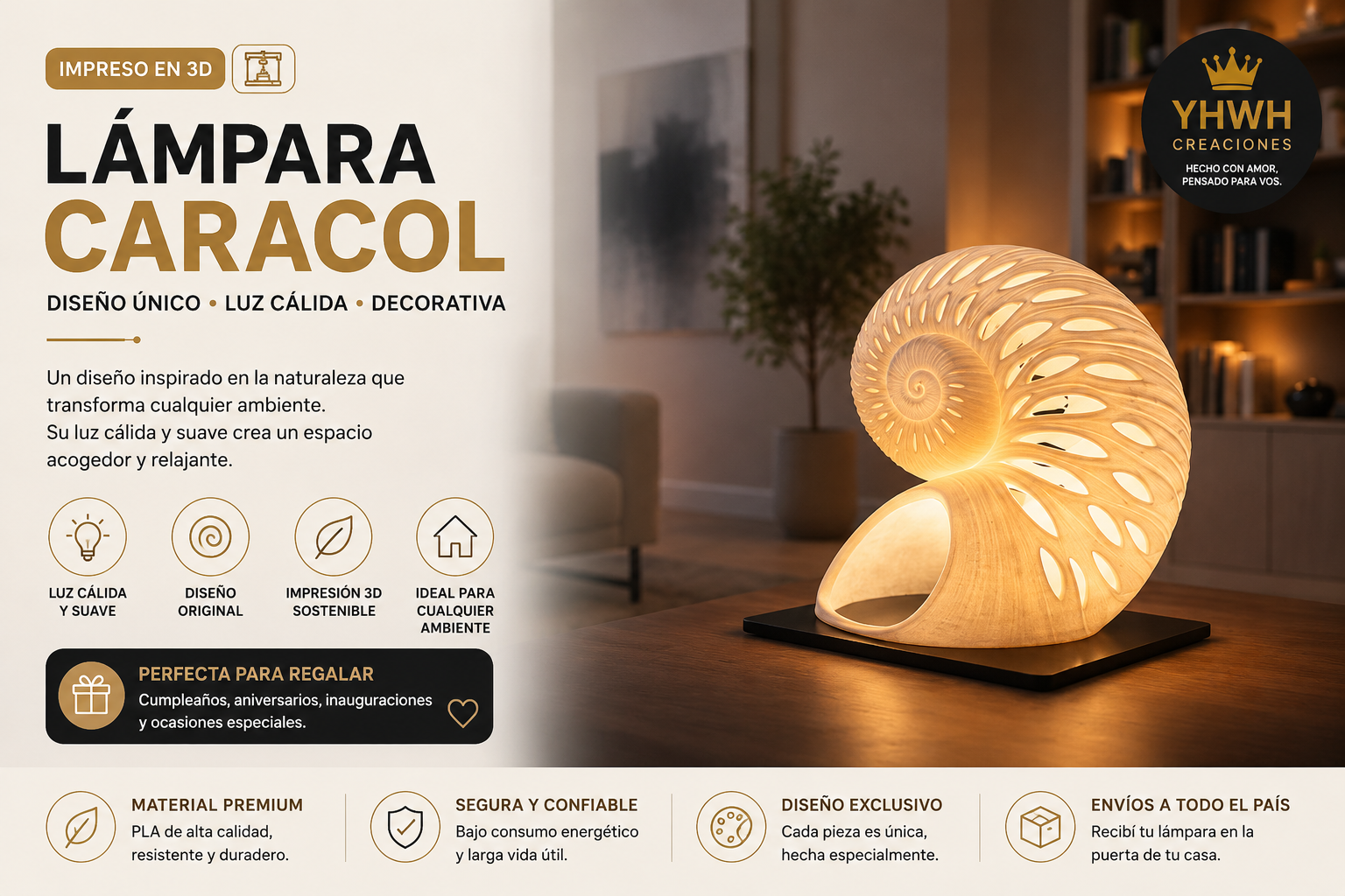 ART.16.LAMPARA CARACOL (13,5 CM)