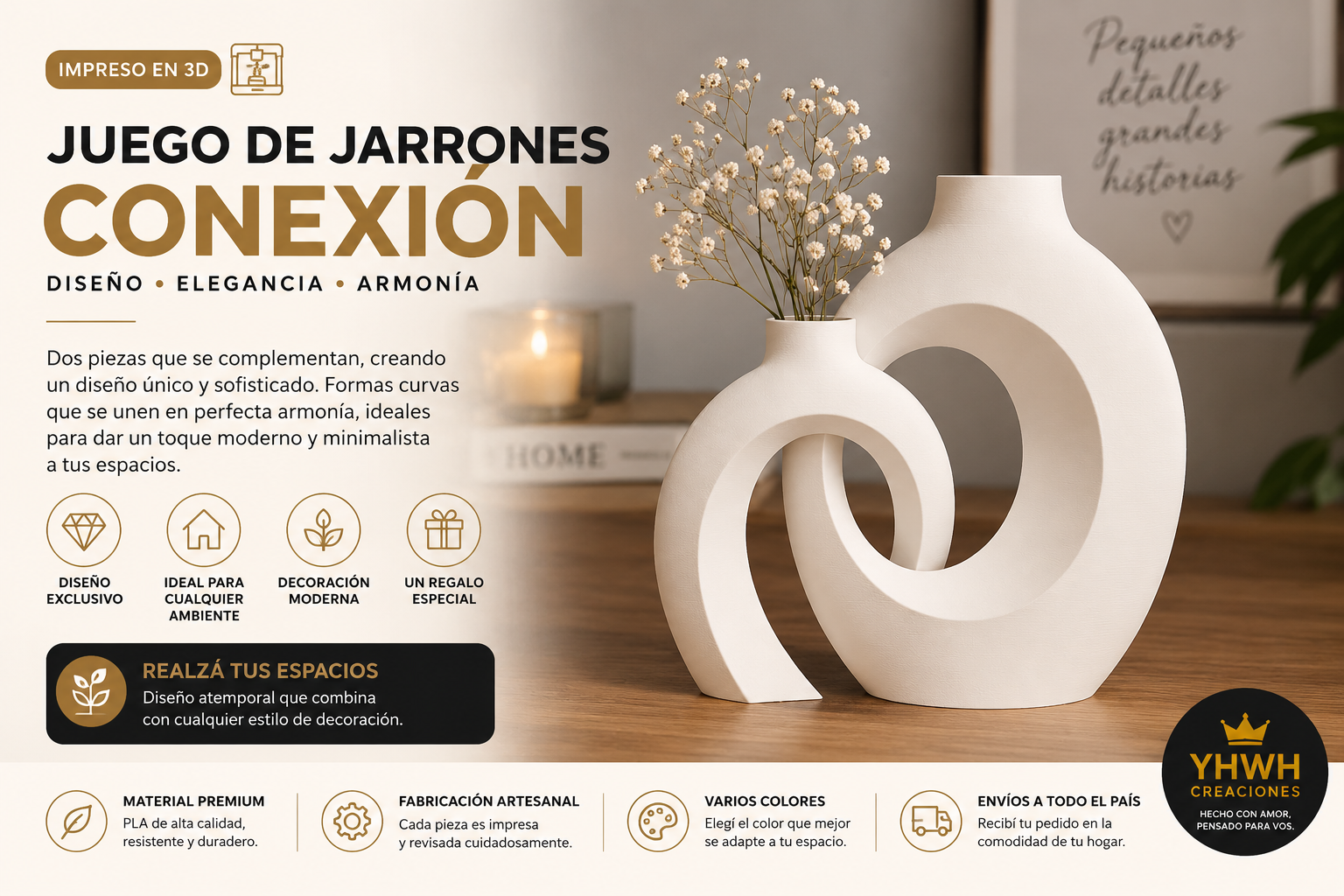 ART.24.DECORACIÓN JARRON CONEXIÓN (22cm ALTO)