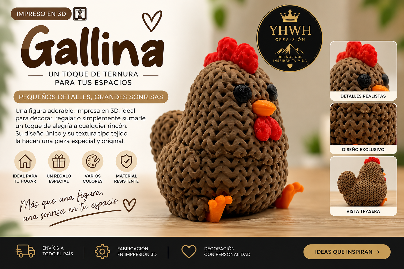 ART.02.TEJIDO ANIMAL GALLINA (6 cm)