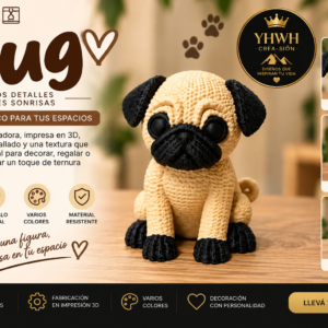 ART.05.TEJIDO ANIMAL PERRO PUG (6 cm)