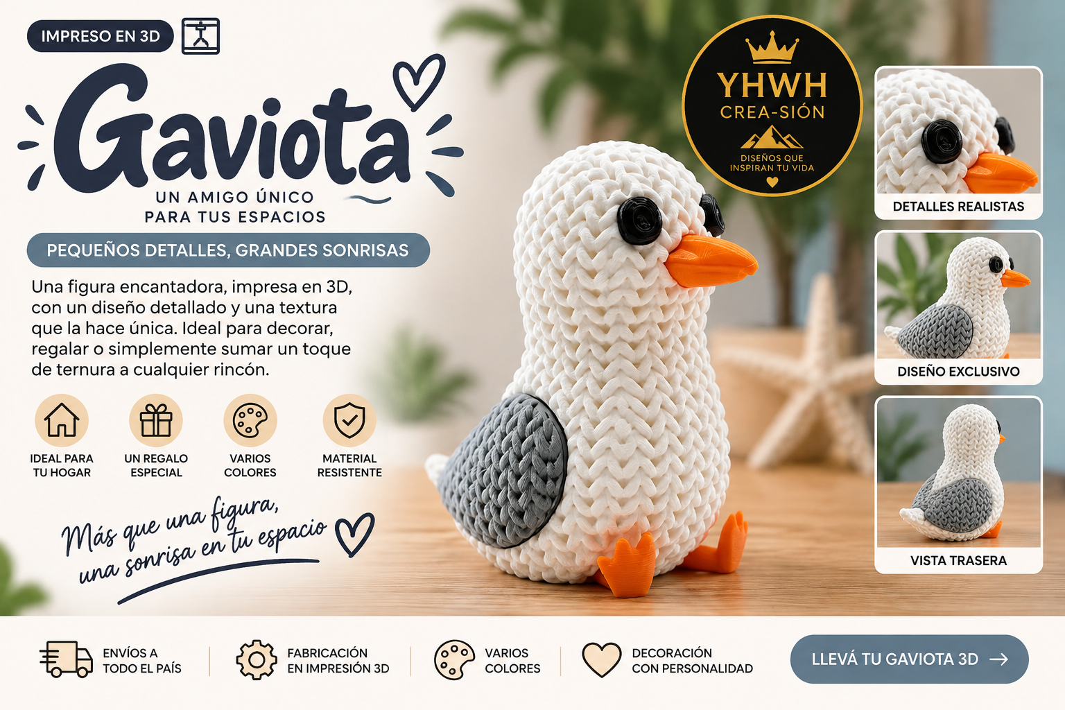 ART.08.TEJIDO ANIMAL GAVIOTA (6 cm)