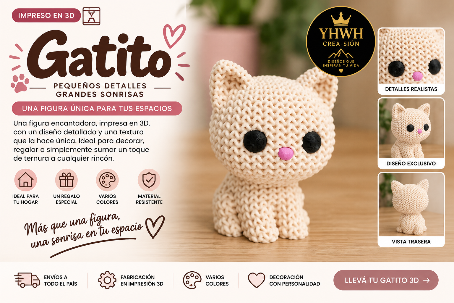ART.12.TEJIDOS ANIMALES GATITO (5 cm)