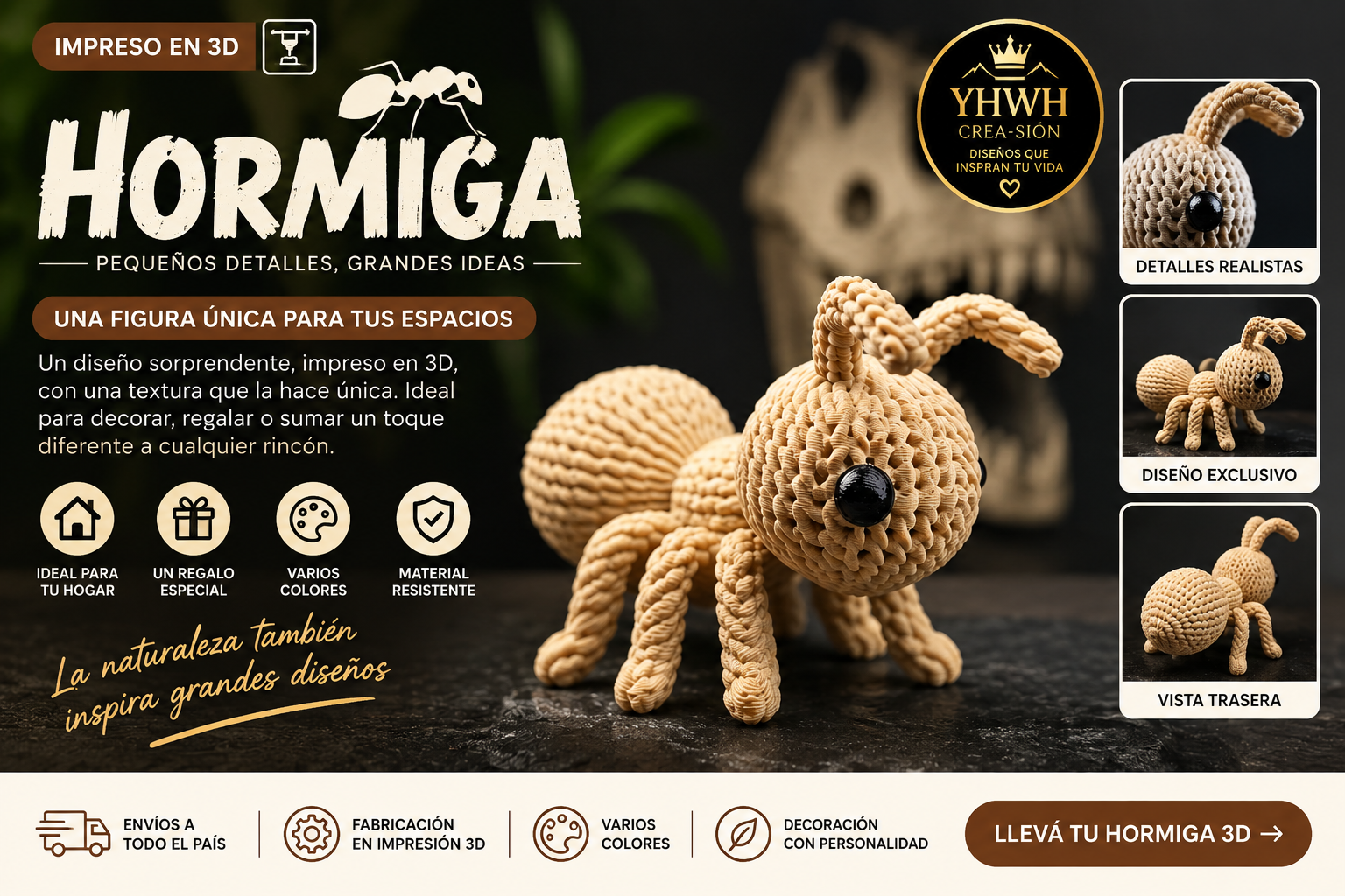 ART.14.TEJIDOS ANIAMLES HORMIGA (7 cm)