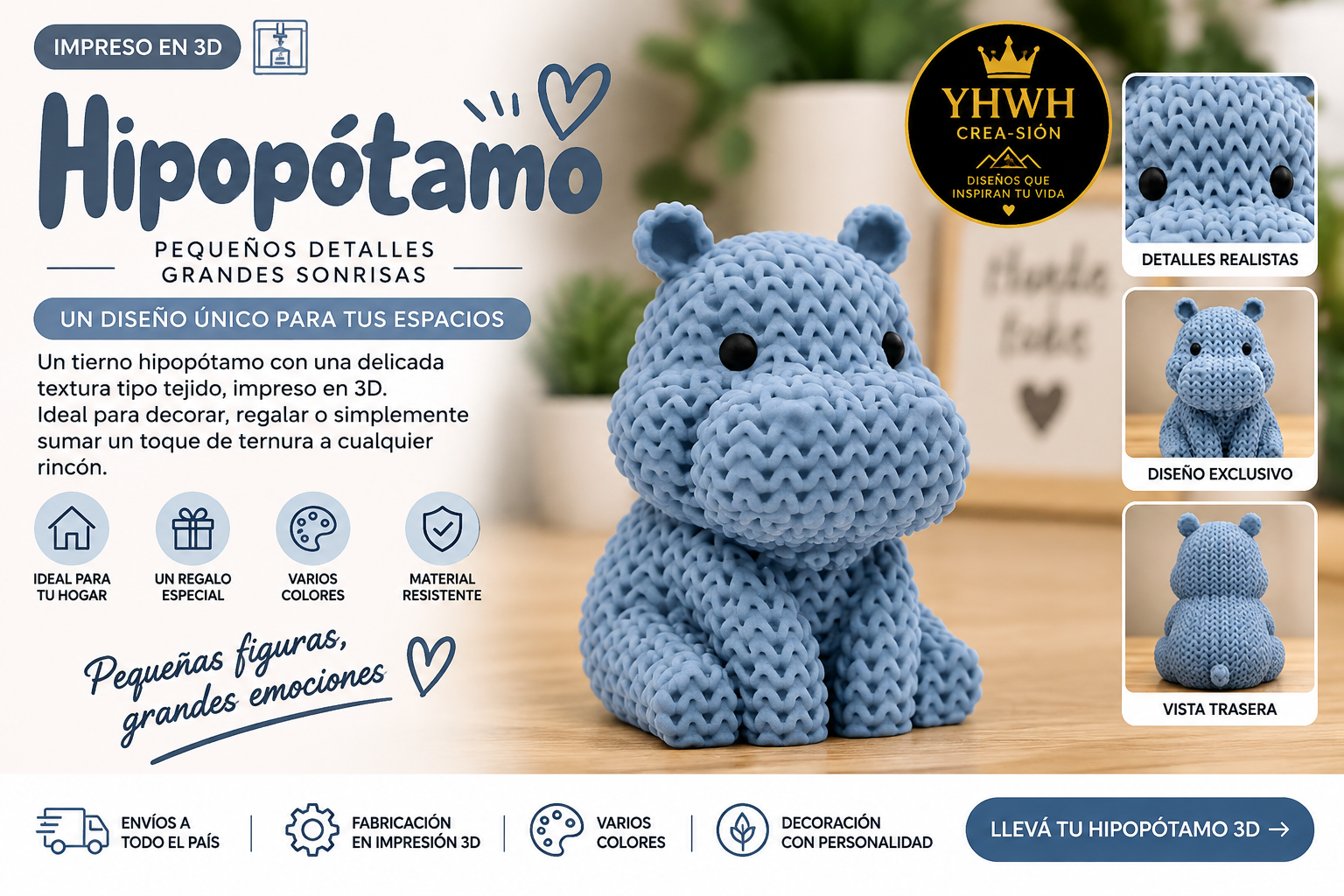 ART.18.TEJIDOS ANIMALES HIPOPOTAMO (7cm)